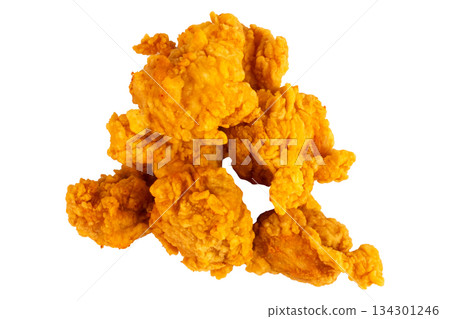 fry chicken pop isolated on white background fry chicken pop isolated on white background 134301246