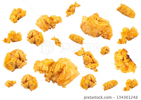 fry chicken pop isolated on white background fry chicken pop isolated on white background 134301248