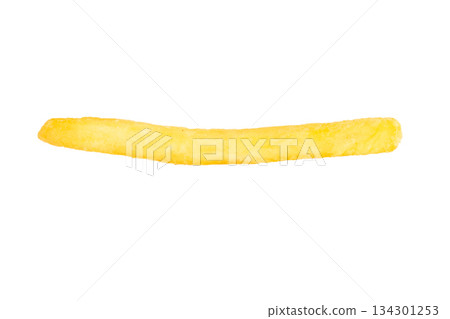 French fry single isolated on white background French fry single isolated on white background 134301253