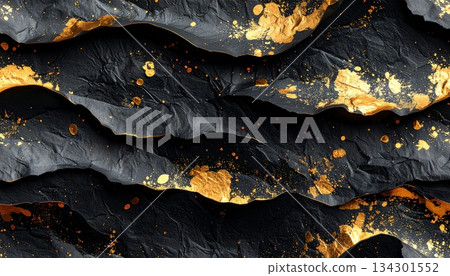 金箔黑色日本紙背景 金箔黑色日本紙背景 134301552