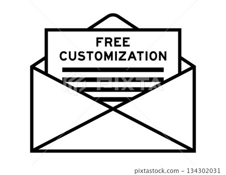 Envelope and letter sign with word free customization as the headline Envelope and letter sign with word free customization as the headline 134302031