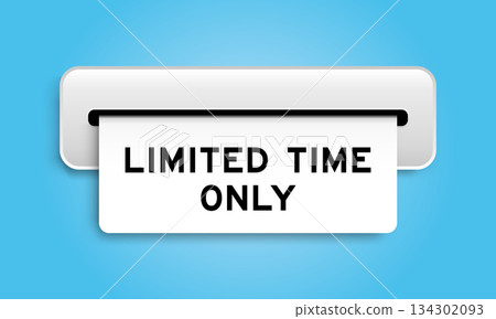 White coupon banner with word limited time only from machine on blue color background White coupon banner with word limited time only from machine on blue color background 134302093