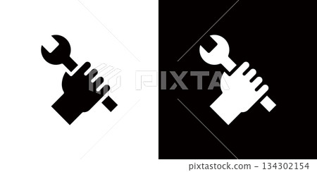 代表維護、修理、扳手等的圖示。 134302154