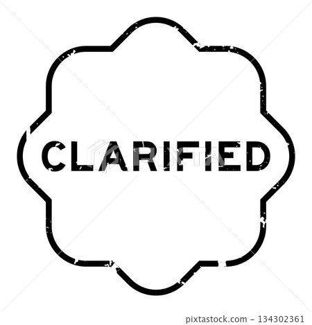 Grunge black clarified word square rubber seal stamp on white background 134302361