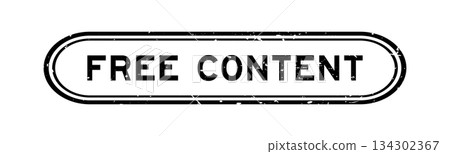 Grunge black free content word rubber seal stamp on white background 134302367
