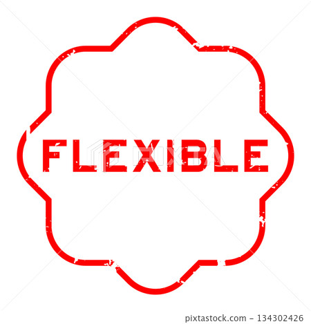 Grunge red flexible word rubber seal stamp on white background 134302426