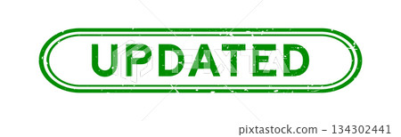 Grunge green updated word rubber seal stamp on white background Grunge green updated word rubber seal stamp on white background 134302441