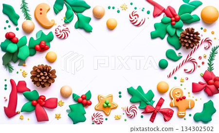 Clay-style white Christmas background material Clay-style white Christmas background material 134302502