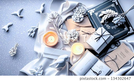 Clay clay style present, gift, decoration, Christmas image, background Clay clay style present, gift, decoration, Christmas image, background 134302647