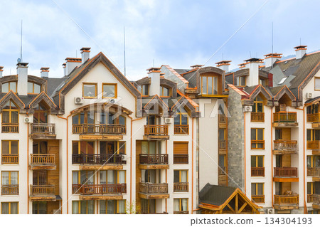 Bansko, Bulgaria houses and Pirin mountains 134304193