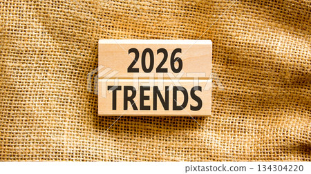 2026 Trends new year symbol. Concept words 2026 Trends on beautiful wooden blocks. Beautiful canvas background. Business and 2026 Trends new year concept. Copy space. 2026 Trends new year symbol. Concept words 2026 Trends on beautiful wooden blocks. Beautiful canvas background. Business and 2026 Trends new year concept. Copy space. 134304220