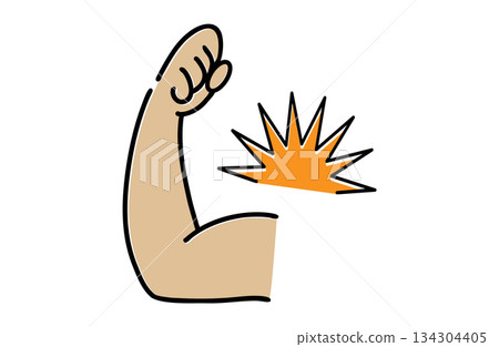 Illustration of a powerful fist pump Illustration of a powerful fist pump 134304405