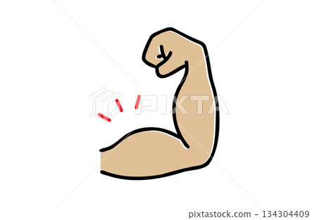 Illustration of an arm with a prominent bicep Illustration of an arm with a prominent bicep 134304409