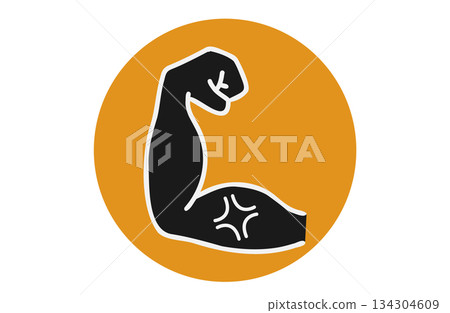 A muscular black fist pump icon 134304609