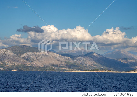 Albanian mountains from Ionian sea, Greece 134304683