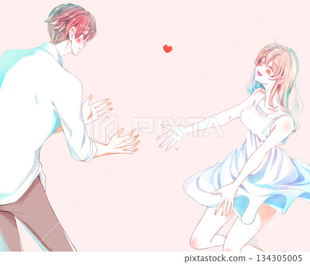男男女女張開雙臂,充滿愛意,臉紅心跳 男男女女張開雙臂,充滿愛意,臉紅心跳 134305005