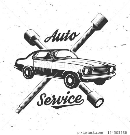 Auto service logo, emblems, badges and icons. Vector. Service car repair, restoration and car club design elements. Auto service logo, emblems, badges and icons. Vector. Service car repair, restoration and car club design elements. 134305586