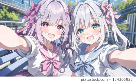 Twin girls Twin girls 134305923