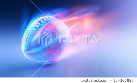 American football ball banner with dynamic colorful energetic light trails. American football wallpaper American football ball banner with dynamic colorful energetic light trails. American football wallpaper 134305925