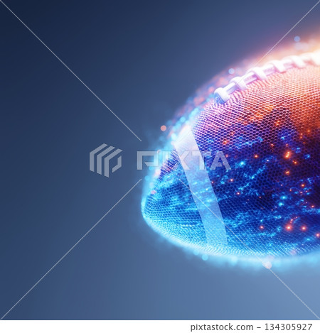 American football ball banner with dynamic colorful energetic light trails. American football wallpaper American football ball banner with dynamic colorful energetic light trails. American football wallpaper 134305927