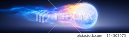 Volleyball banner with dynamic colorful energetic light trails. Volleyball ball wallpaper Volleyball banner with dynamic colorful energetic light trails. Volleyball ball wallpaper 134305973