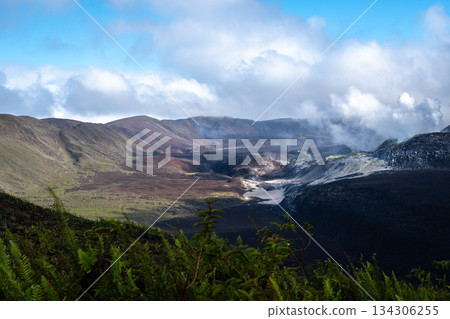 Beautiful landscape of Sierra Negra volcano on Isabela Island, Galapagos, Ecuador 134306255