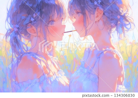 一幅女孩表達自己感受的插圖 134306830