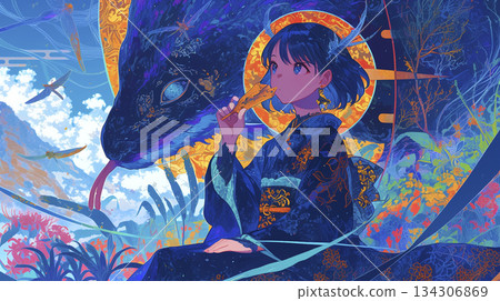 一幅女孩表達自己感受的插圖 134306869