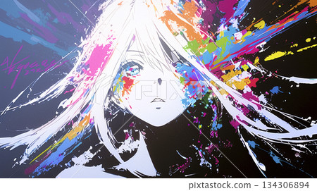 一幅女孩表達自己感受的插圖 134306894