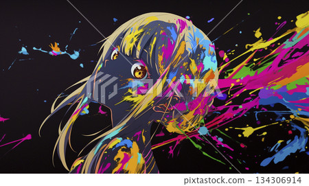 一幅女孩表達自己感受的插圖 134306914