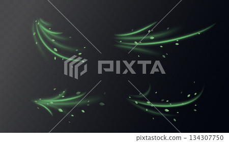 Green swirl elements Green swirl elements 134307750