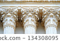 Classical architecture elements with decorative columns. 134308095