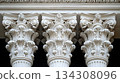 Classical architecture elements with decorative columns. 134308096
