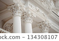 Classical architecture elements with decorative columns. 134308107