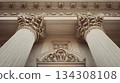 Classical architecture elements with decorative columns. 134308108