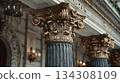 Classical architecture elements with decorative columns. 134308109