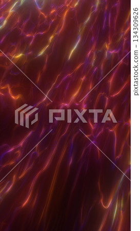Abstract flowing waves of colorful light reflections with red and purple tones, symbolizing energy, motion, and digital elegance 134309626