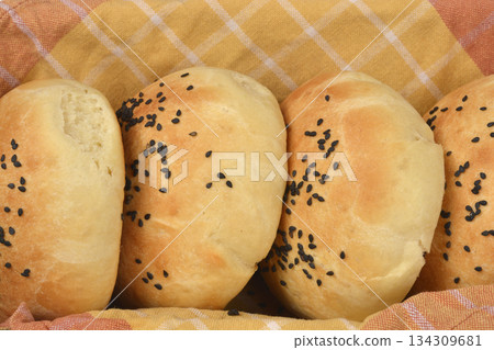 Fresh Sesame Buns Fresh Sesame Buns 134309681