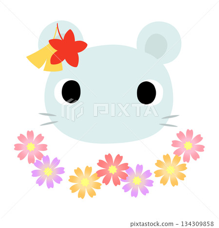 Cute mouse logo Autumn leaves Cute mouse logo Autumn leaves 134309858