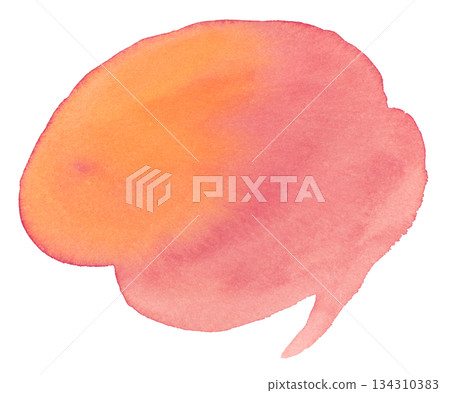 Illustration of speech bubbles drawn with analog watercolor 134310383