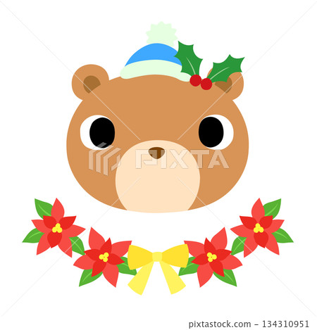 Cute bear logo winter Christmas 134310951