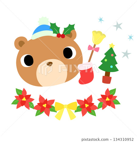 Cute bear logo winter Christmas 134310952