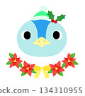 Cute penguin logo winter Christmas 134310955