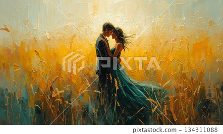 色彩鮮豔的女性插畫AI圖像 134311088