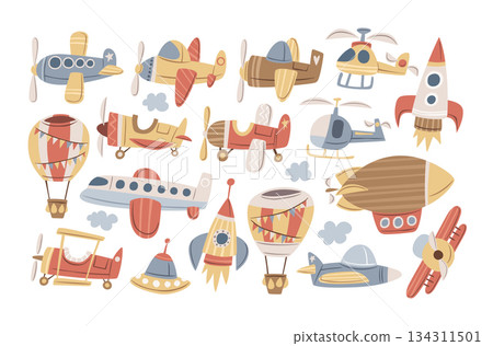 Various modes of air transport and flight technology for travel, aerospace engineering, aviation Various modes of air transport and flight technology for travel, aerospace engineering, aviation 134311501