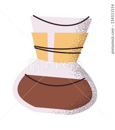 Glass jar with brewed coffee Glass jar with brewed coffee 134311514