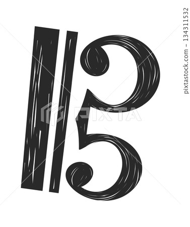 Key C doodle musical symbol Key C doodle musical symbol 134311532