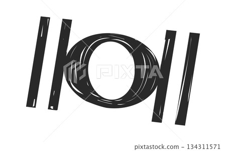 Breve music symbol black doodle Breve music symbol black doodle 134311571