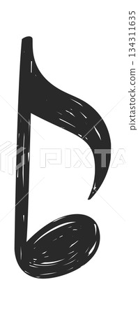 Black music note sound tune 134311635