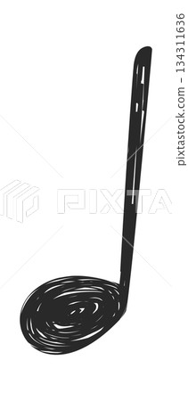 Black musical note hand drawn 134311636
